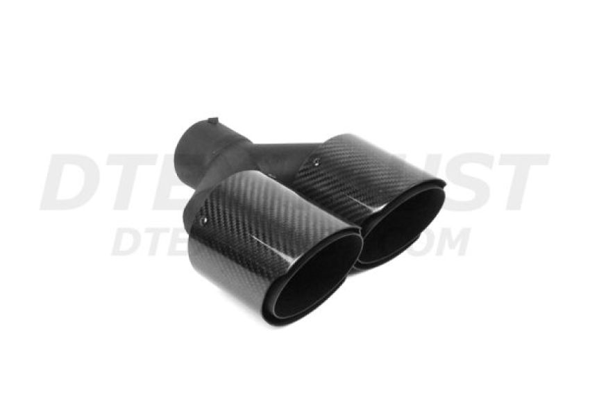 Different Trend Glossy Carbon Fiber With 304ss Black Powder Coated Double Layer Slant Tip, Tig-weld, Passenger Side DT-25424R