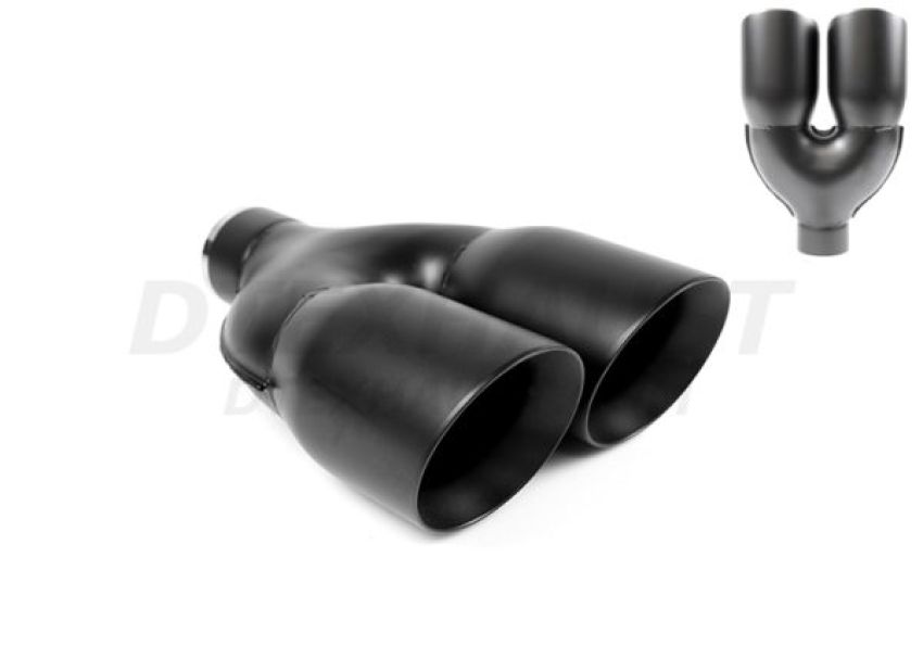 Different Trend Black Powder Coated Dual 4” Double Wall Parallel DT-25883BK