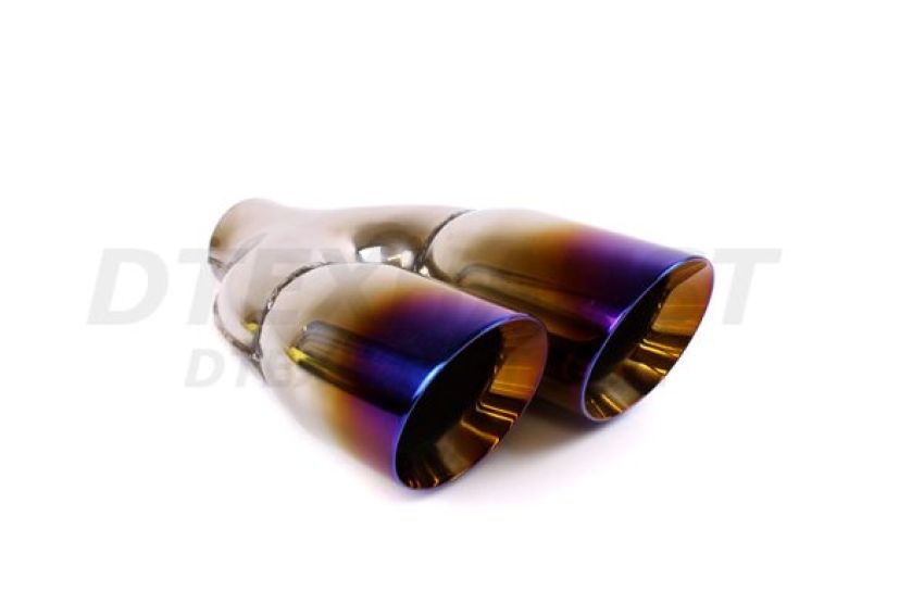 Different Trend Blue Flame 4” Dual Double Wall Staggered Angle Driver Side DT-25883LBF