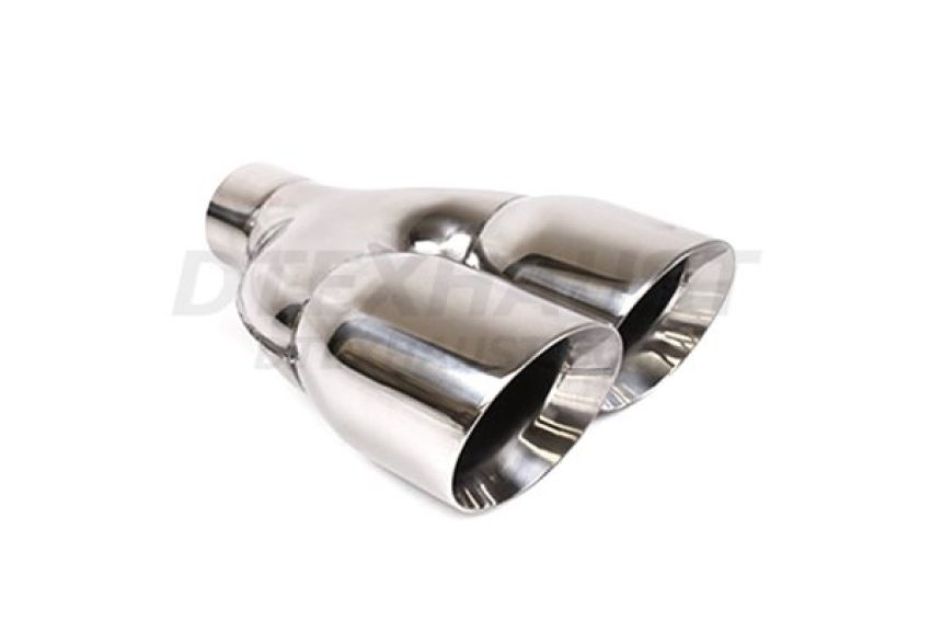 Different Trend Hi-Polished Tips Dual 4” Double Wall Staggered Angle Tip Passenger Side DT-25883R
