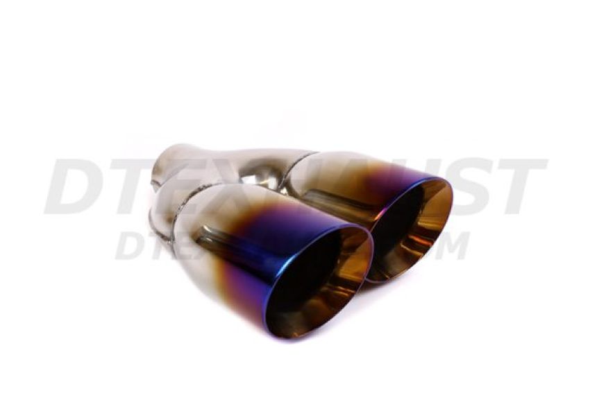 Different Trend Blue Flame 4” Dual Double Wall Staggered Angle Passenger Side DT-30883RBF