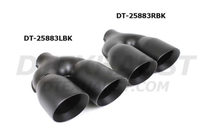 Different Trend Black Powder Coated Dual 4” Double Wall Staggered Angle Tip DT-25883RBK