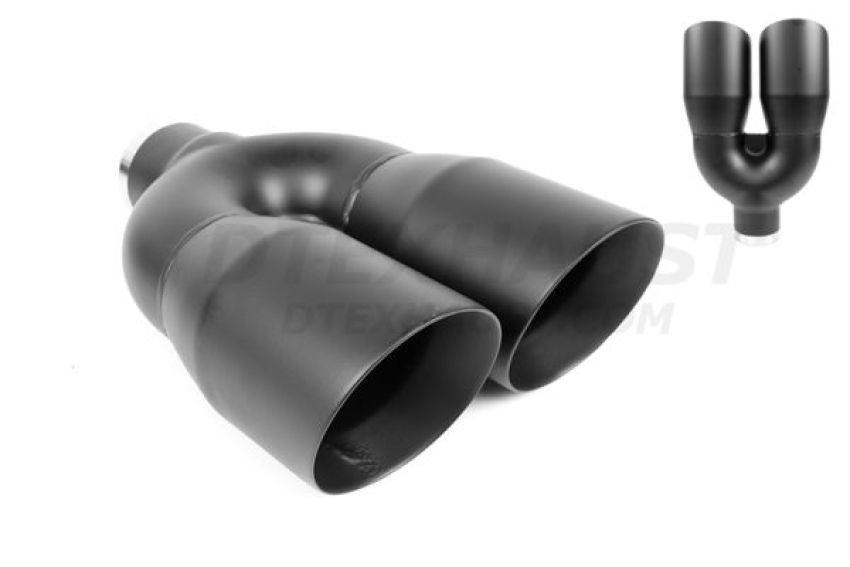 Different Trend Black Powder Coated Dual 4″ Double Wall Parallel DT-30983BK