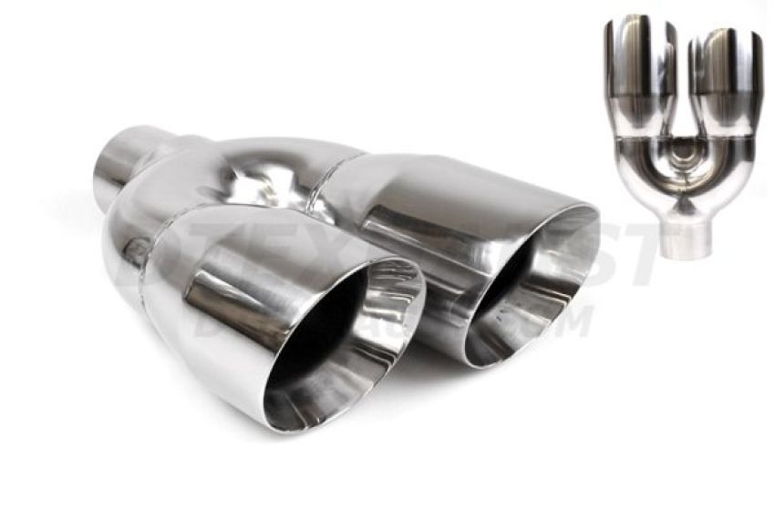 Different Trend Hi-Polished Tips Dual 4” Double Wall Staggered Angle Tip Driver Side DT-30983L
