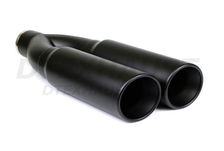 Different Trend Black Powder Coated 4″ Dual Double Wall Sideways Rolled Edge DT-24038DSBK