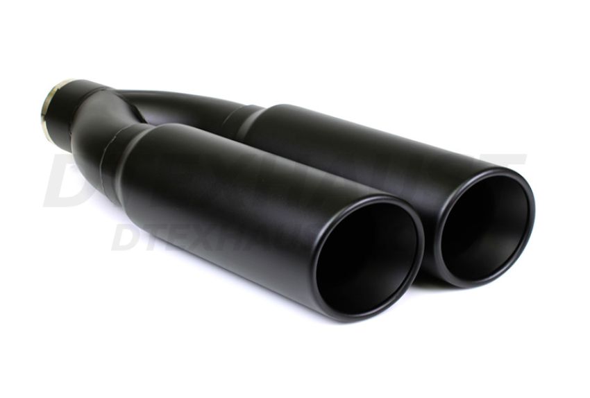 Different Trend Black Powder Coated 4″ Dual Double Wall Sideways Rolled Edge DT-30038DSBK