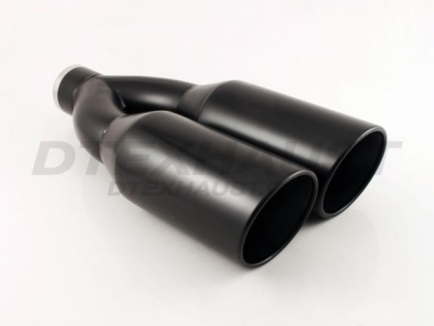Different Trend Black Powder Coated 5″ Dual Double Wall Rolled Slant DT-30538DLBK