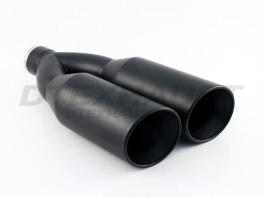 Different Trend Black Powder Coated 5″ Dual Sideways Double Wall Rolled Edge DT-30538DSBK