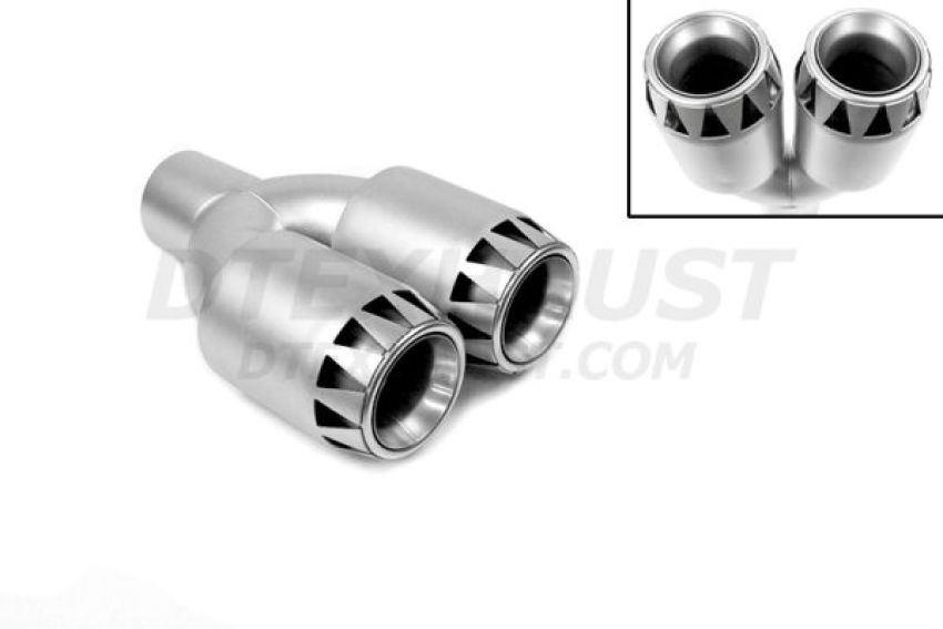 Different Trend Matte Grey Exhaust Tips Matte Grey Dual 3.5” Polished Exhaust Tips DT-25326MG