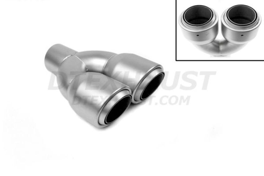 Different Trend Matte Grey Exhaust Tips Matte Grey Dual 3.5” Polished Exhaust Tips DT-25332MG