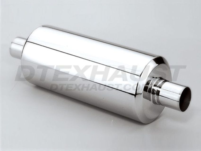 Different Trend Hi-Polished Mufflers 6″ Round – 2.25″ Center / Center DTM-105