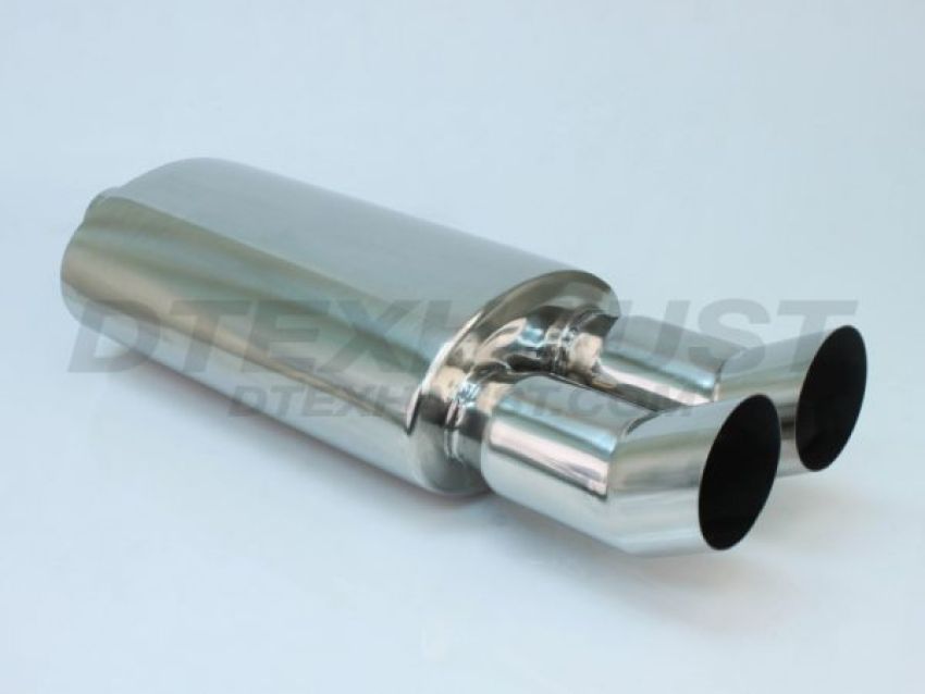 Different Trend Hi-Polished Mufflers Oval With Dual Turn-up DTM-108