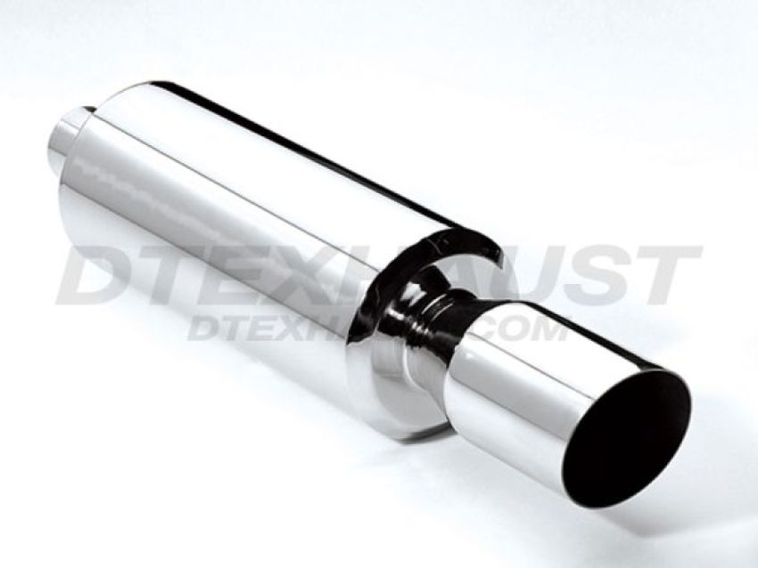 Different Trend Hi-Polished Mufflers 6″ Round With 4.5″ Slanted DTM-111