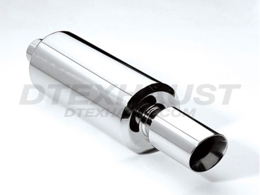 Different Trend Hi-Polished Mufflers 5″ Round With 3″ Slanted Double Wall DTM-113