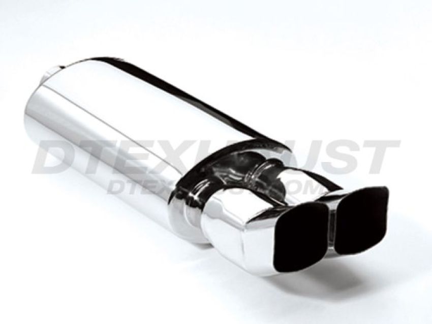 Different Trend Hi-Polished Mufflers Oval With Dual Square Turn-up DTM-118