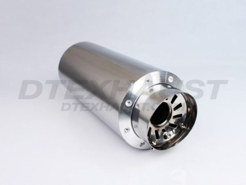 Different Trend Hi-Polished Mufflers 6″ Round Adjustable Silencer (silver) DTM-120