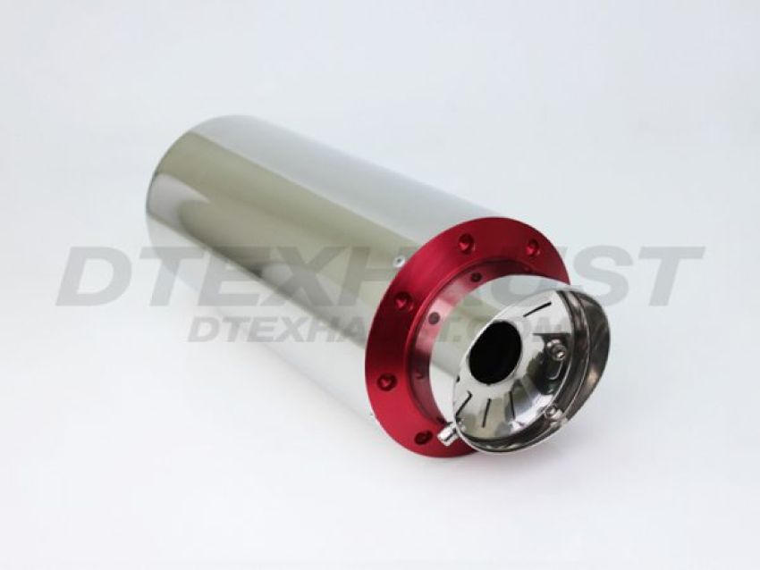 Different Trend Hi-Polished Mufflers 6″ Round Adjustable Silencer (red) DTM-120R