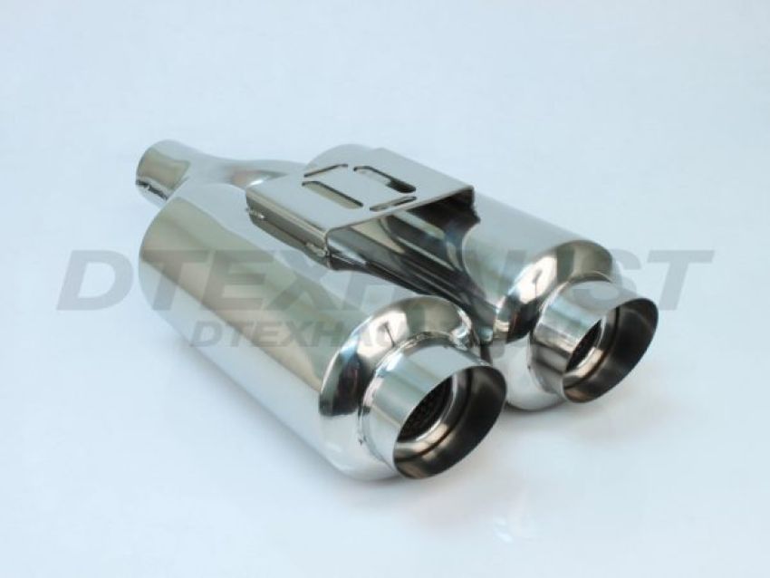 Different Trend Hi-Polished Mufflers Dual 4.5″ Round With 3″ Slanted DTM-122S