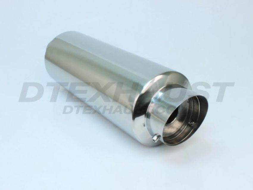 Different Trend Hi-Polished Mufflers 5″ Round Slanted With Silencer DTM-123