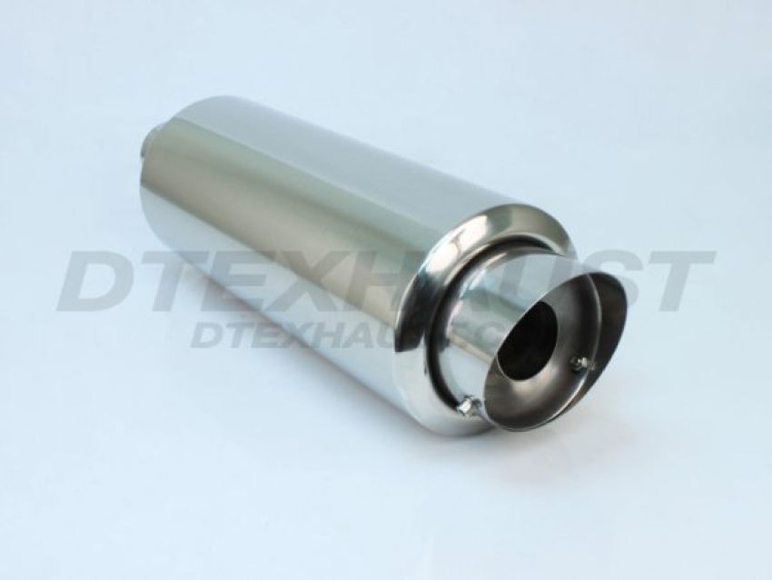Different Trend Hi-Polished Mufflers 6″ Round Slanted With Silencer DTM-125