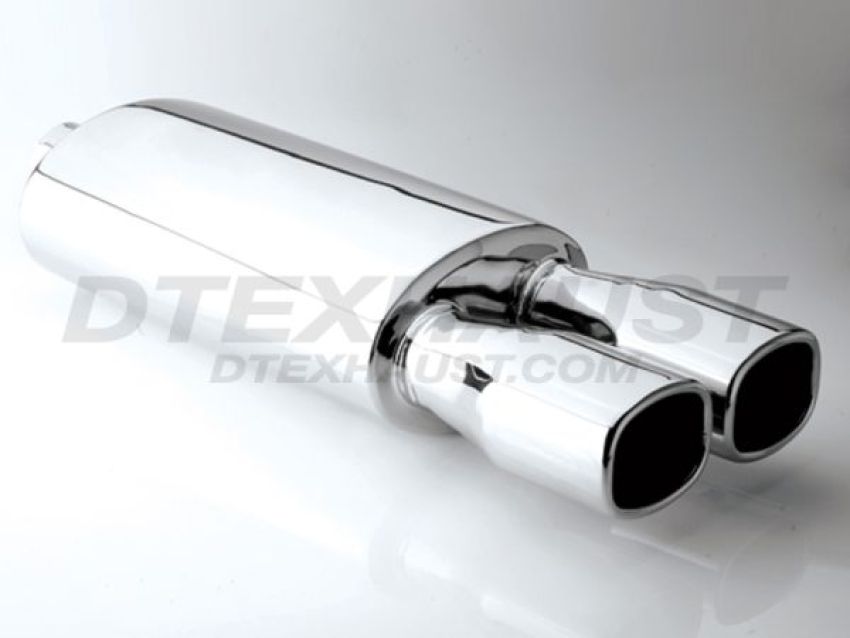 Different Trend Hi-Polished Mufflers Oval With Dual Double Wall Square DTM-127