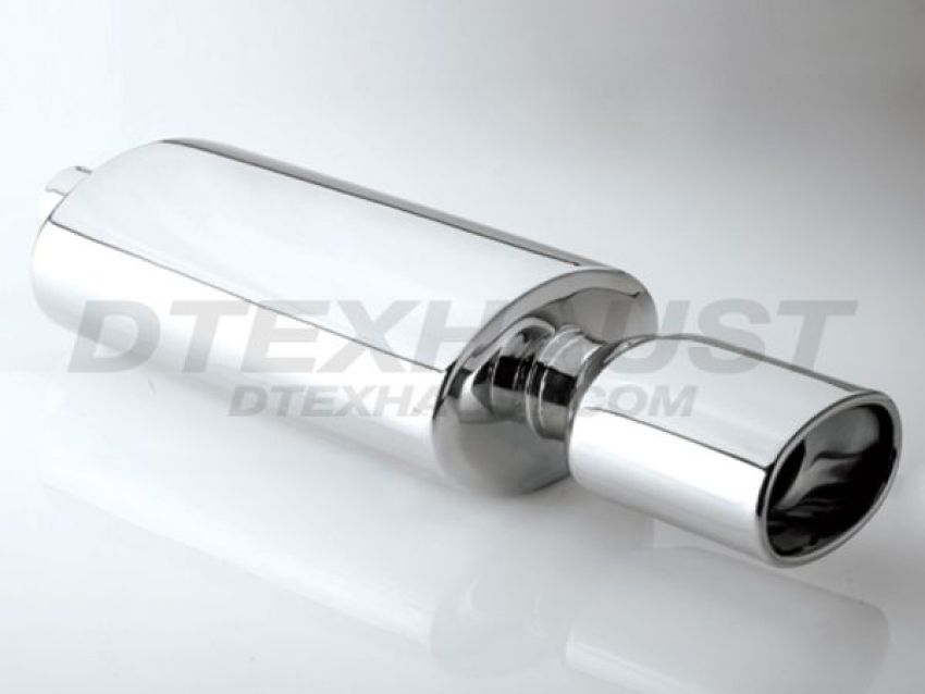 Different Trend Hi-Polished Mufflers Oval With 5.25″ Oval Resonate DTM-129