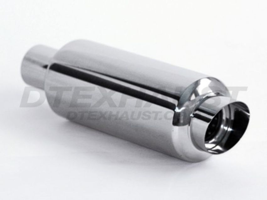 Different Trend Hi-Polished Mufflers 4.5″ Round With 3″ Slanted DTM-140