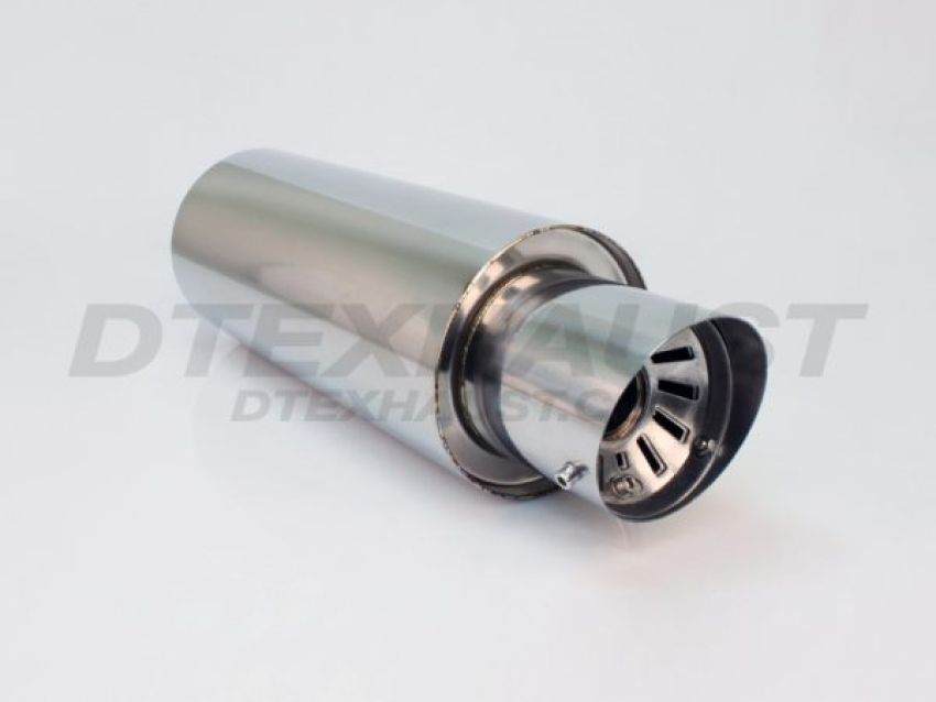 Different Trend Hi-Polished Mufflers 6″ Round Adjustable Silencer Slanted DTM-147S