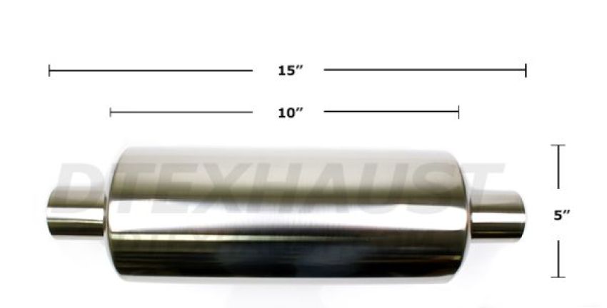 Different Trend Hi-Polished Mufflers 5” Round – 2.50” Center/center DTM-25113