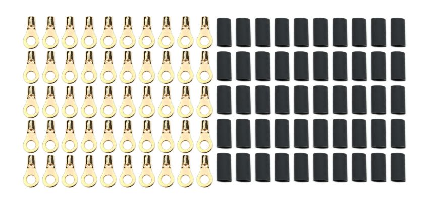 QUICKCAR RACING PRODUCTS QRP57-490-50 Ring Terminal 5/16in 8 Ga w/Heat Shrink 50pk