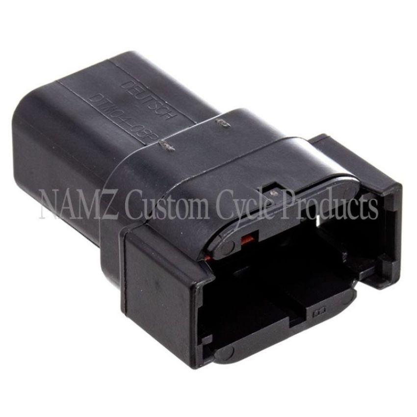 NAMZ MDR-8B Deutsch DTM 8-Position Receptacle w/8 Stamped Terminals & Wedgelock - Black (HD 74108-98BK)