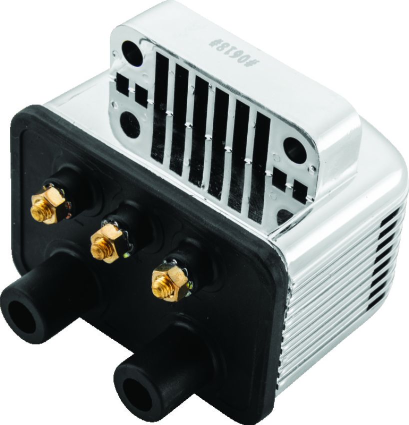 TwinPower 216148 Twin Power Big Twin and XL Custom Application Ignition Coil Chrome Single Fire Dual Output 3 ohm