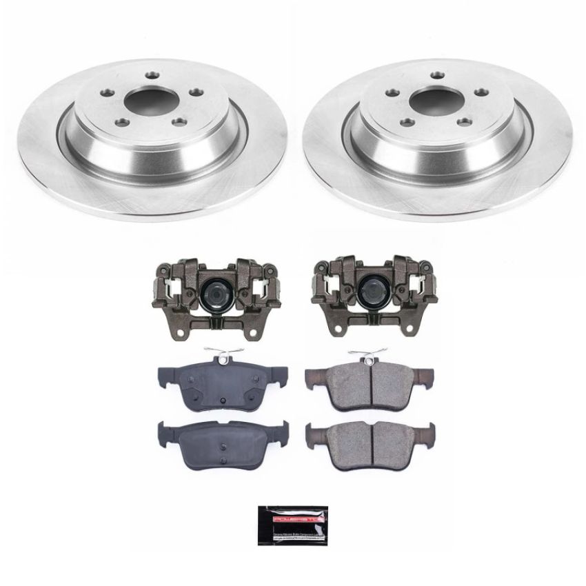 PowerStop KCOE7144B OE Stock Replacement Low-Dust Ceramic Brake Pad, Rotor and Caliper Kit