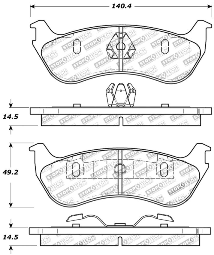 Stoptech 309.08810 Sport Brake Pads w/Shims and Hardware - Front