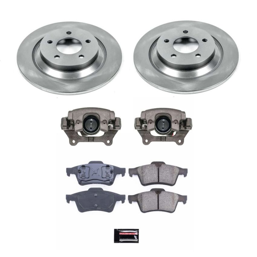 PowerStop KCOE5310 OE Stock Replacement Low-Dust Ceramic Brake Pad, Rotor and Caliper Kit