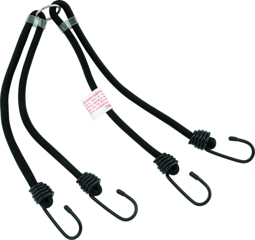 BikeMaster 100171 24in Heavy Duty 4-Hook Bungee - Black