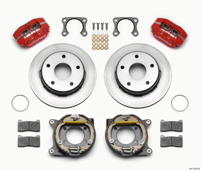 Wilwood 140-13322-R Dynapro Lug Mount P/S Park Brake Kit Red Big Ford 2.36in Off Bronco 5 x 5.50