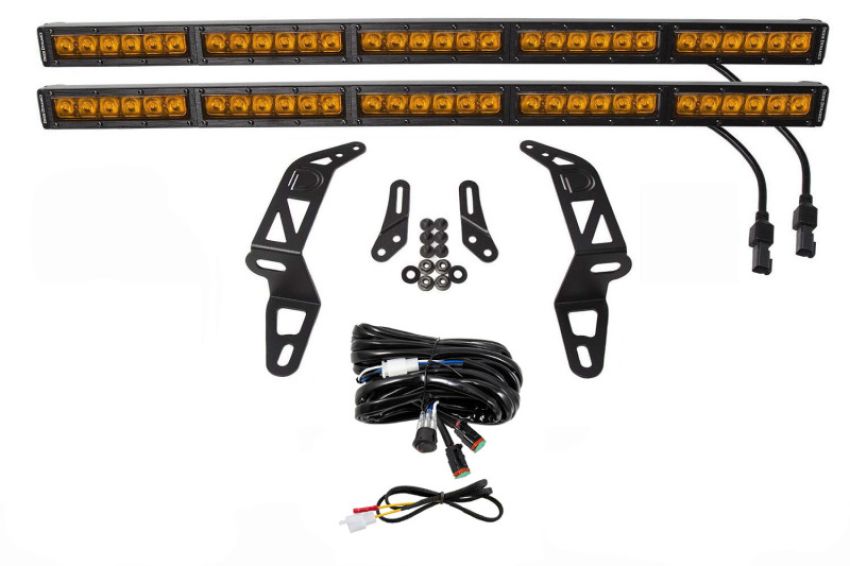 Diode Dynamics DD6086 18-21 Jeep JL Wrangler/Gladiator SS30 Bumper Bracket Kit - Amber Driving Dual