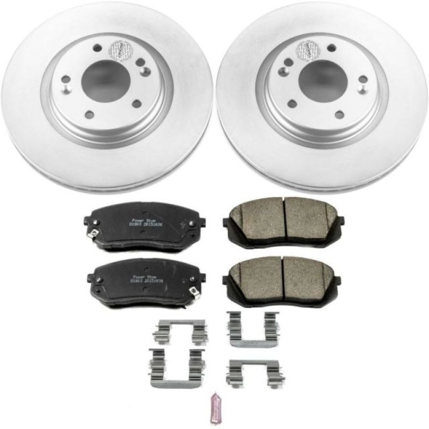 PowerStop CRK6982 Genuine Geomet Coated Rotor and Low-Dust Ceramic Brake Pad Kit