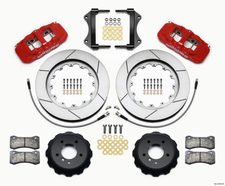 Wilwood 140-13919-R AERO6 Front Hat Kit 15.00 Red 2007-2011 BMW E90 Series w/Lines