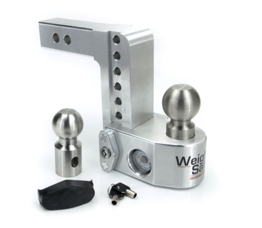 Weigh Safe 6in Drop Hitch w/Built-in Scale & 2in Shank (10K/12.5K GTWR) - Aluminum