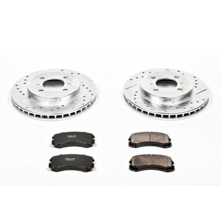 PowerStop K1215 Z23 Daily Driver Carbon-Fiber Ceramic Brake Pad and Drilled & Slotted Rotor Kit