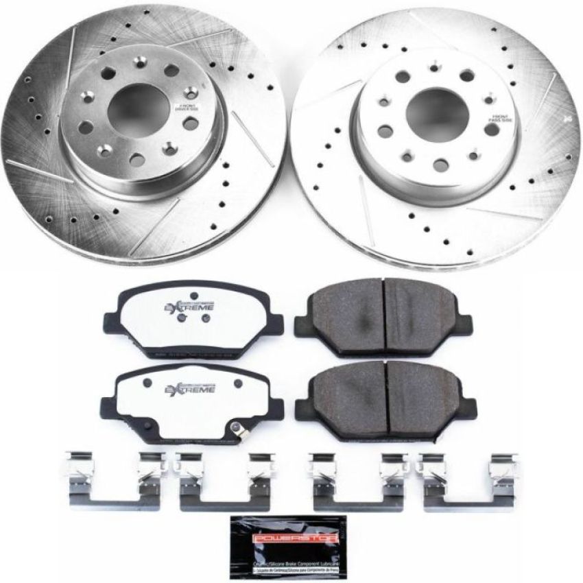 PowerStop K7295-26 Z26 Street Performance Ceramic Brake Pad and Drilled & Slotted Rotor Kit