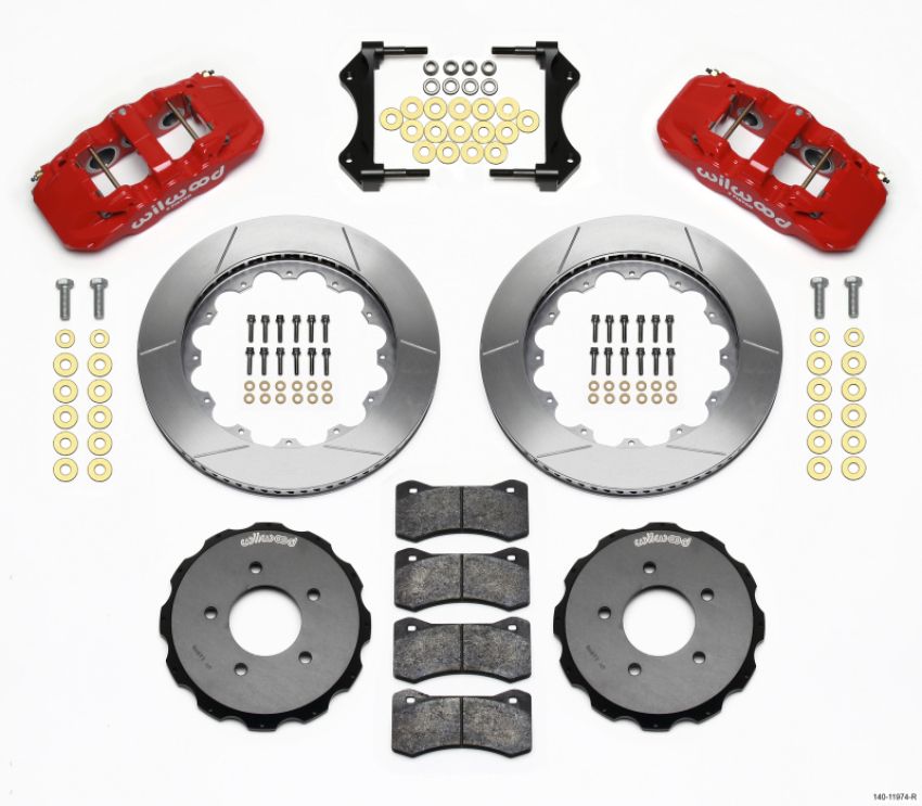 Wilwood 140-11974-R AERO6 Front Hat Kit 14.00 Red 99-06 BMW E46