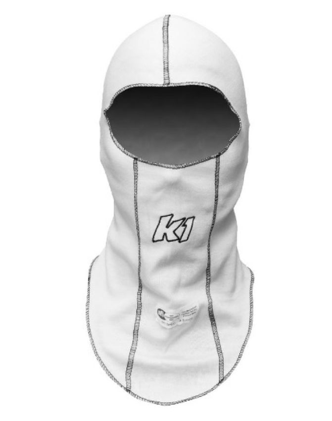 K1 RACEGEAR K1R26-SLH-W Balaclava Head Sock White Single Layer