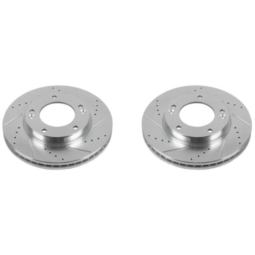 PowerStop JBR1518XPR PowerStop Evolution Performance Drilled, Slotted & Plated Brake Rotor Pair