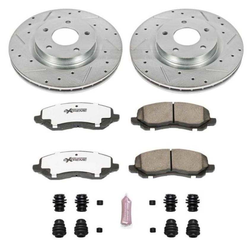 PowerStop K3032-26 Z26 Street Performance Ceramic Brake Pad and Drilled & Slotted Rotor Kit