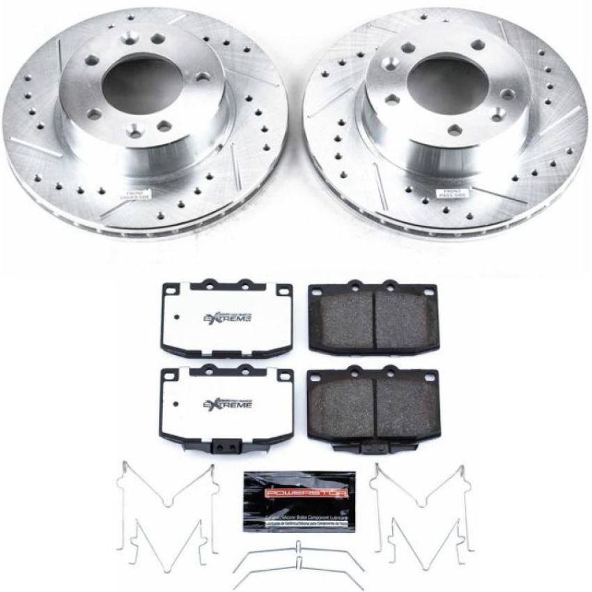 PowerStop K470-26 Z26 Street Performance Ceramic Brake Pad and Drilled & Slotted Rotor Kit