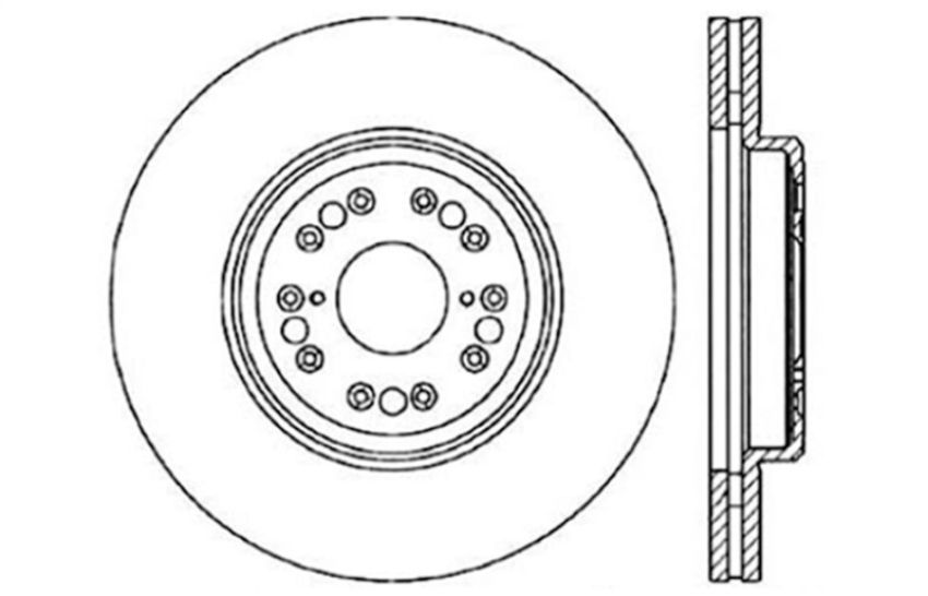 Stoptech 128.44107L Drilled Sport Brake Rotor