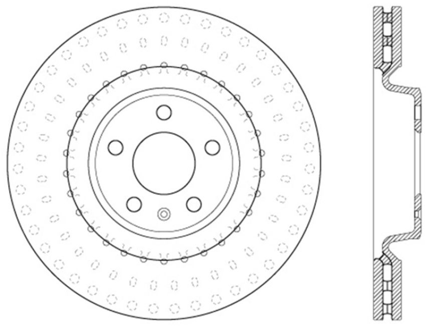StopTech 12-13 Audi A6 Quattro/11-12 A7 Quattro / 10-13 S4 Front Left Cryo Slotted Rotor